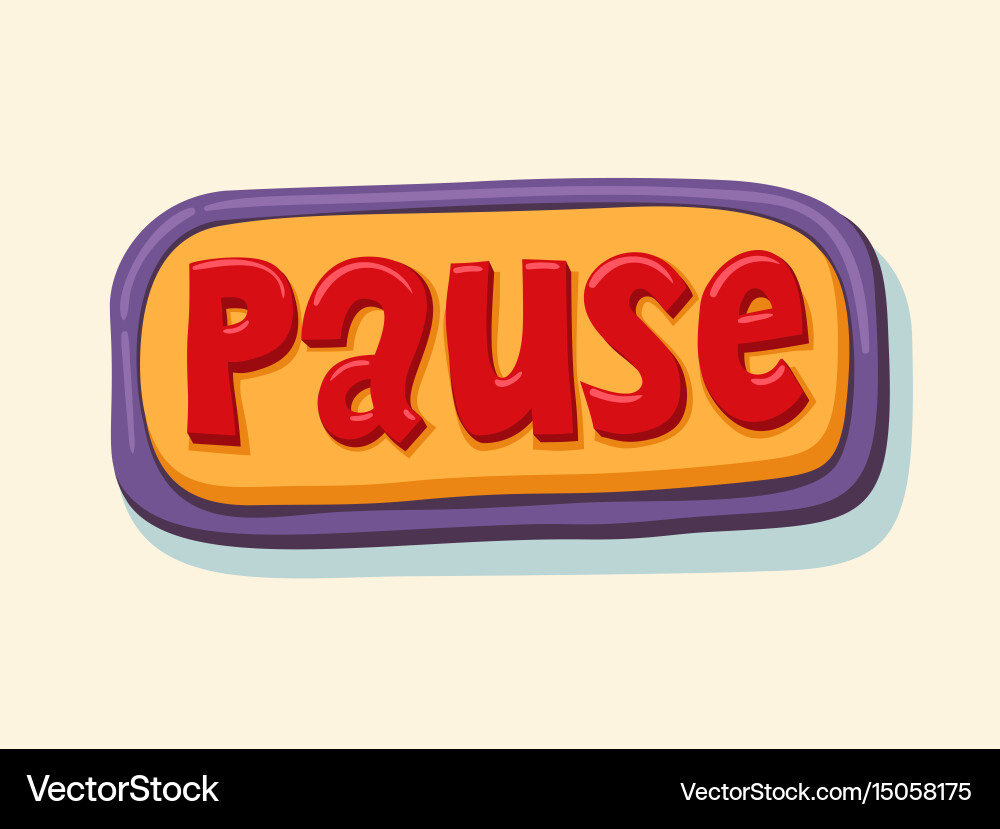 Pause Button - Hand Drawn Web Icon Vector Image