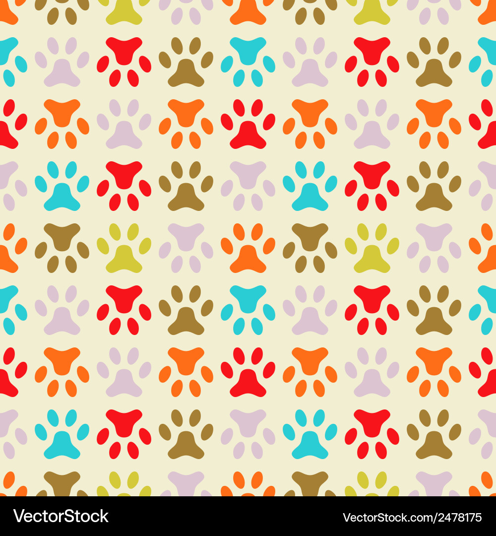 Paw Print Seamless Pattern vector image