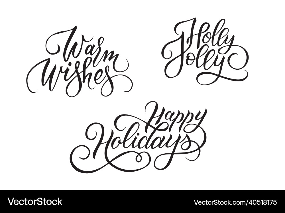 Satz von handschriftlichen Kalligraphic Schrift warm Satz von handschriftlichen Kalligraphic Schrift warm vektorbild