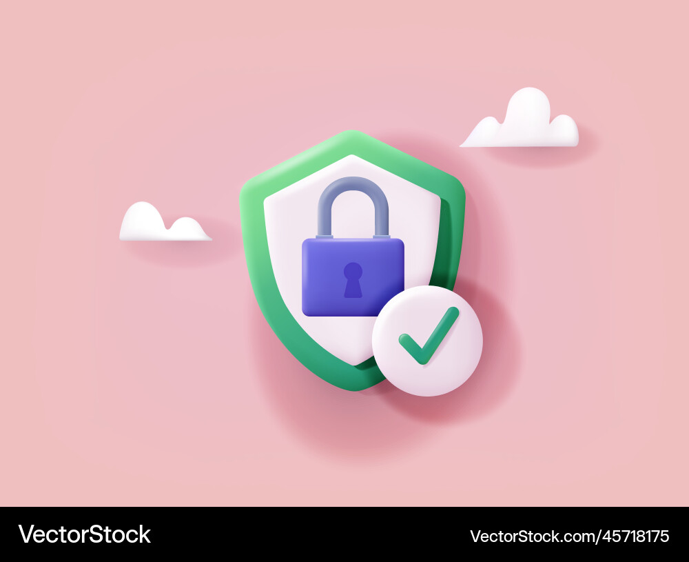 Shield with padlock and check mark data Shield with padlock and check mark data vector image