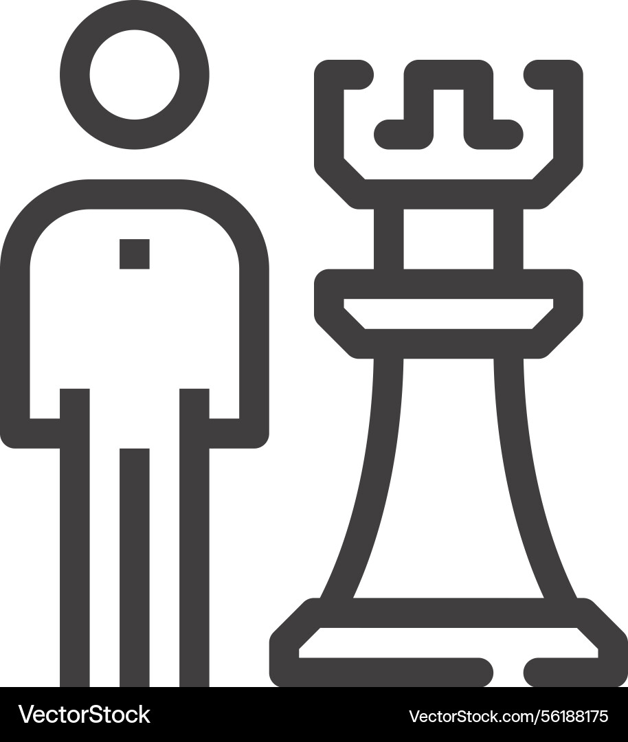 Strategische Planung flache Linie Web-Icon-Konzept Strategische Planung flache Linie Web-Icon-Konzept vektorbild