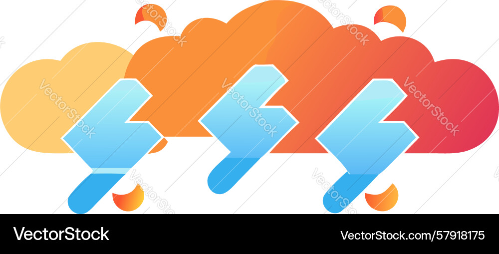 Thunderstorm clouds with multiple lightning Vector Image