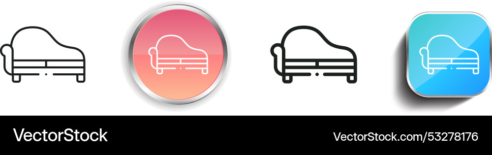 Couch icon thin linear regular and button style vector image