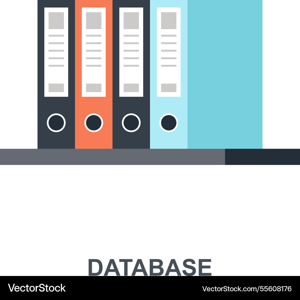 Database flat icon design concept vector image