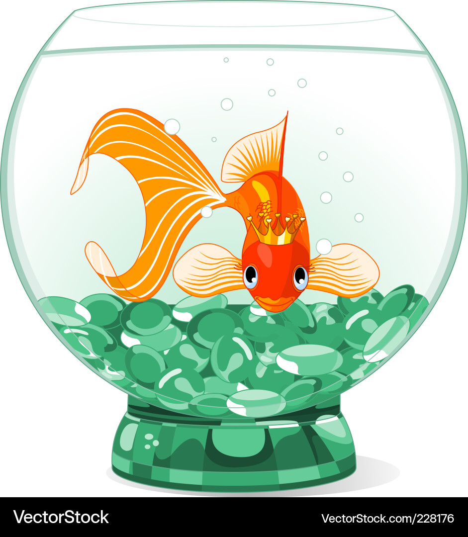 Goldfish with Tiara Vector Image