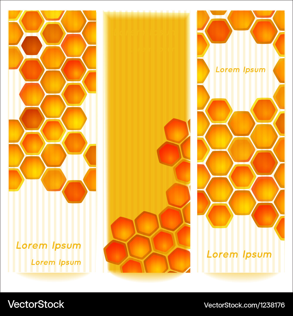 Honeycomb Cell Banners Vector Image