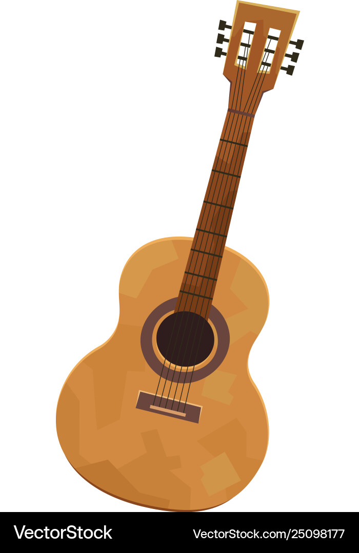 Acoustic guitar in cartoon style isolated Acoustic guitar in cartoon style isolated vector image