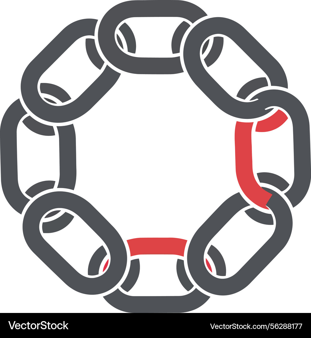 Broken chain link symbol with minimal flat design Vector Image