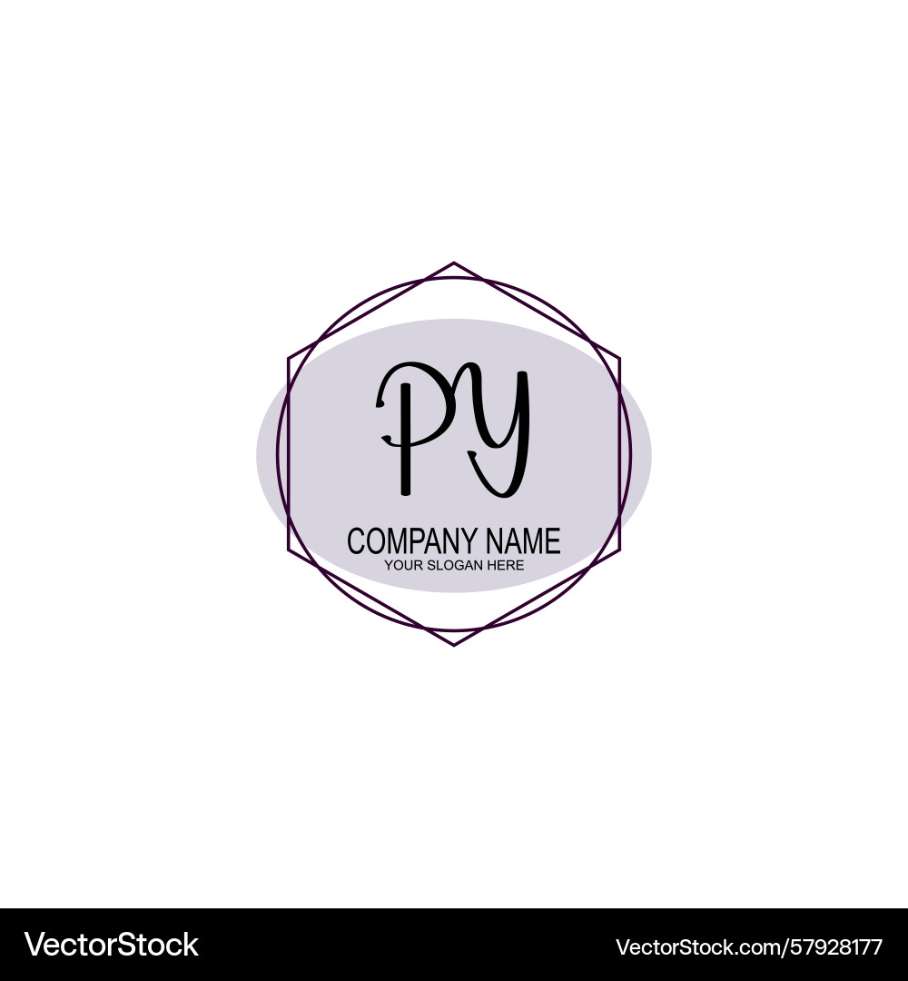 Handwriting logo concepts with initial py Vector Image