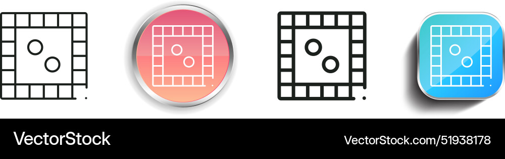 Board game icon thin linear regular and button vector image