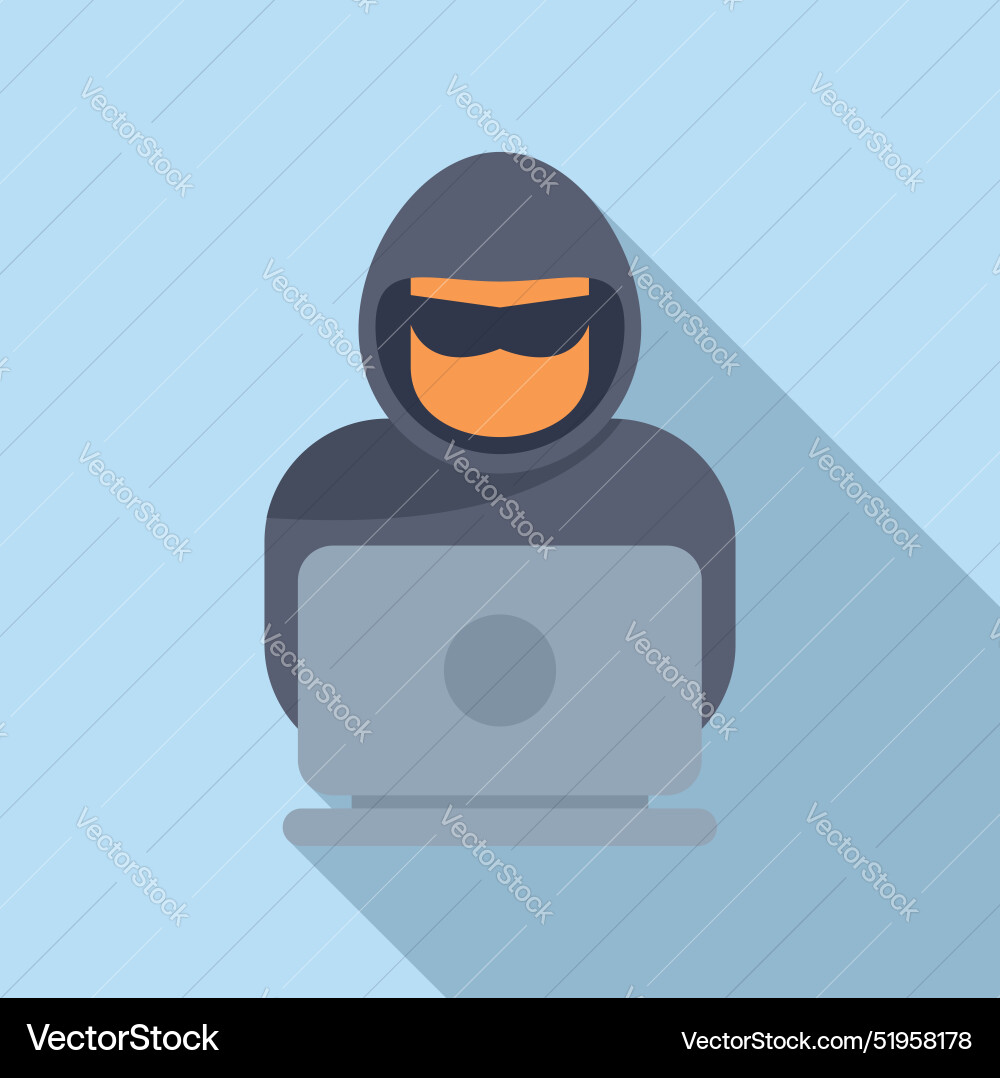 Cyber security threat with hacker using laptop Cyber security threat with hacker using laptop vector image