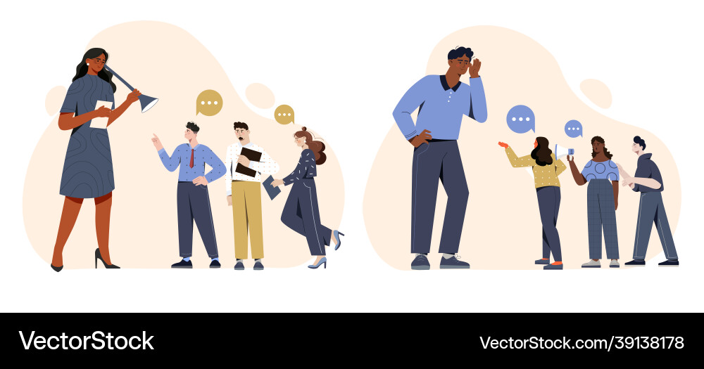 Leader listens advice of employees Leader listens advice of employees vector image