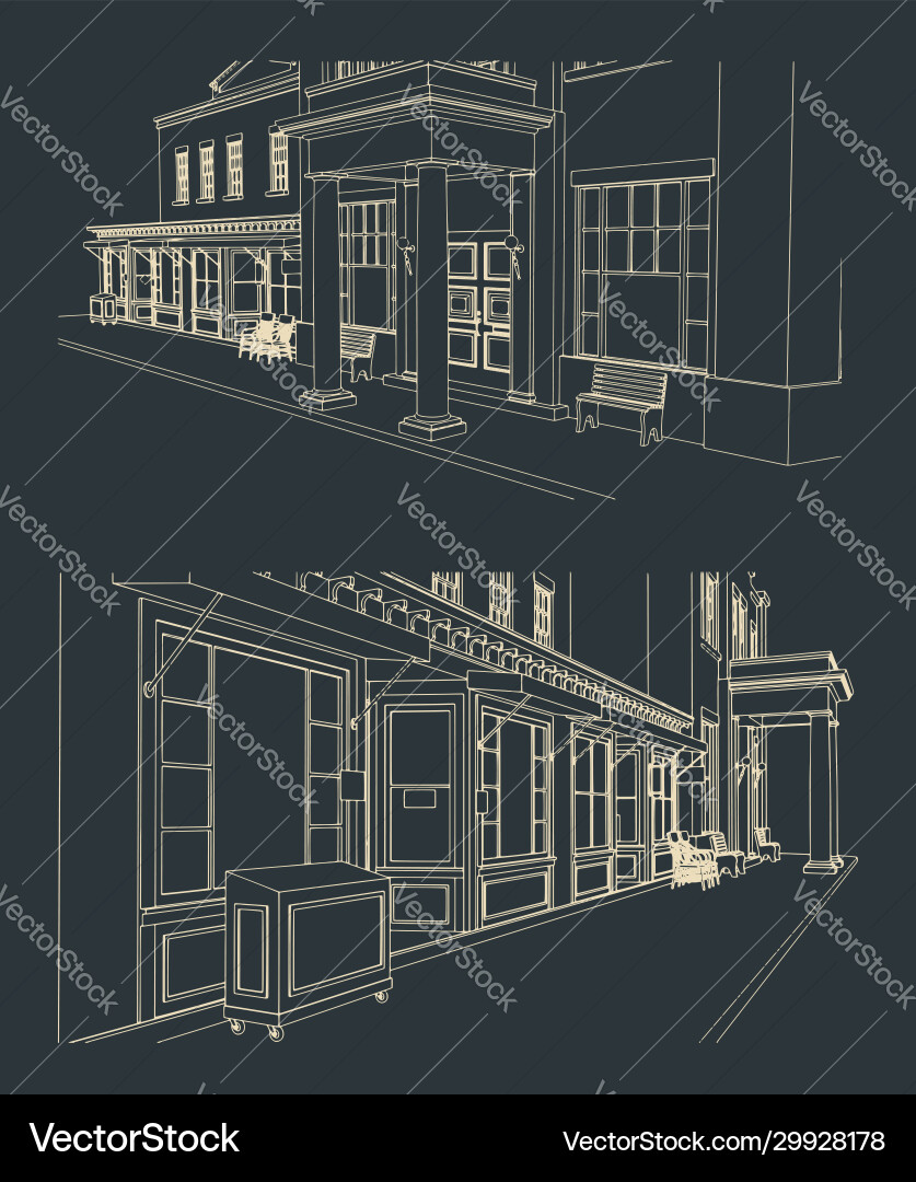 Old streets Royalty Free Vector Image - VectorStock