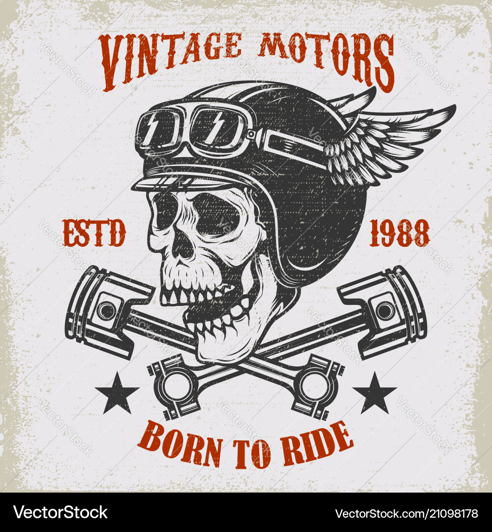 Vintage Skull Rider Vector Image
