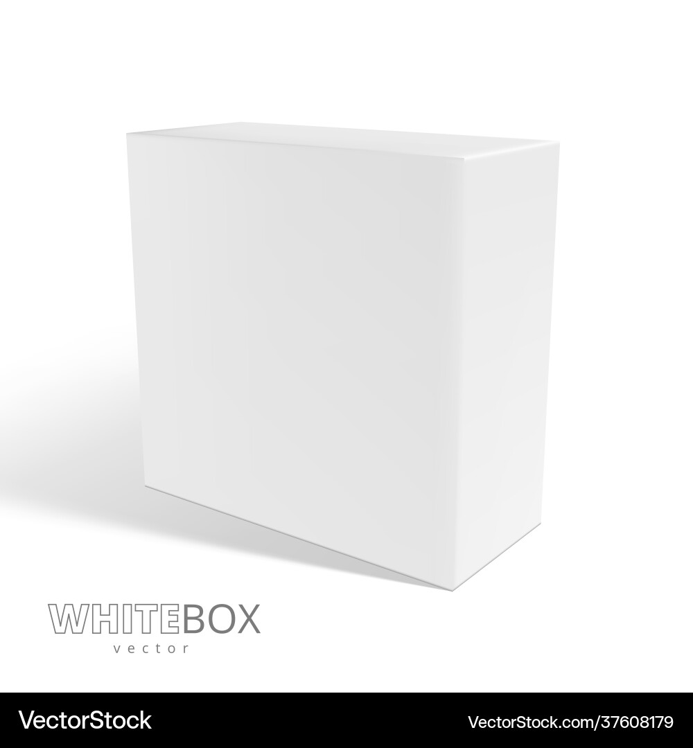 3d white box with shadow isolated on background 3d white box with shadow isolated on background vector image
