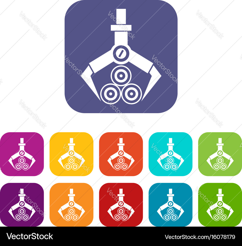 Log loader icons set Vector Image