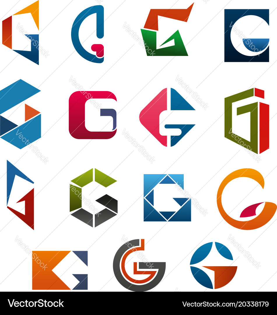 Modern G Letter Icon Set Vector Image