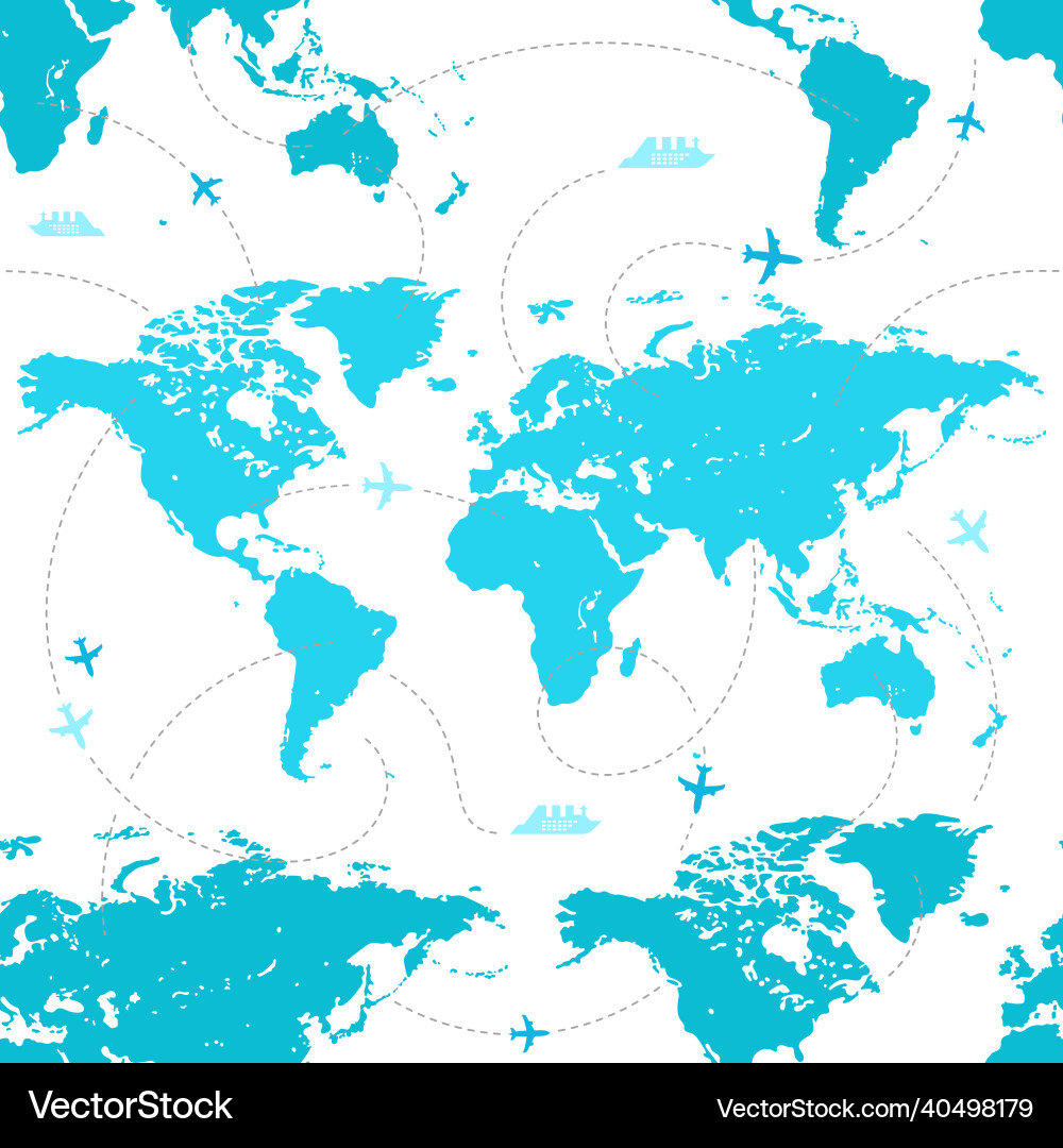 Seamless pattern of the map Seamless pattern of the map vector image