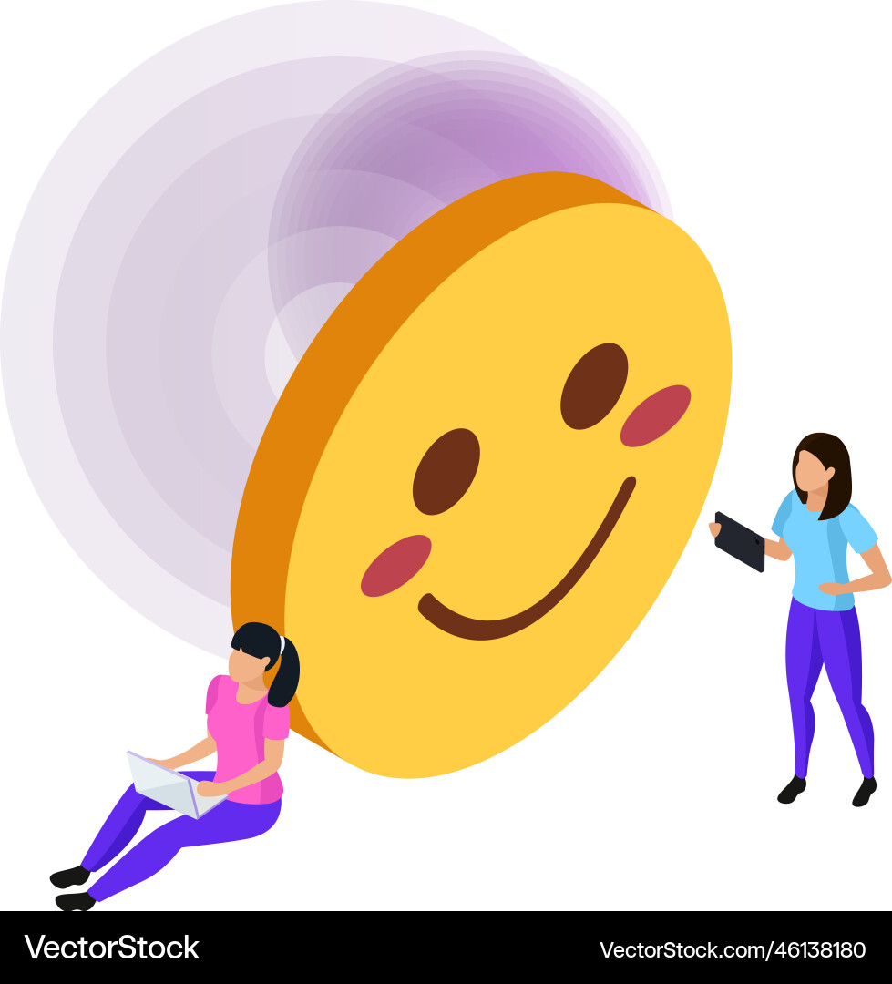 Crm smiley isometric composition