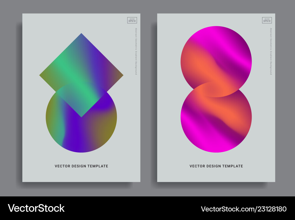 Design templates with vibrant gradient shapes Design templates with vibrant gradient shapes vector image