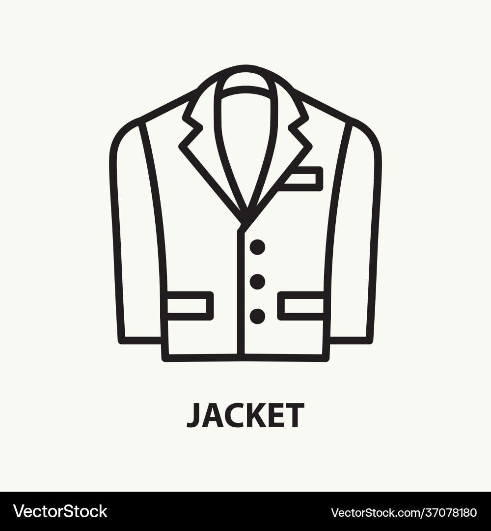 Jacket line icon simple thin outline sign vector image