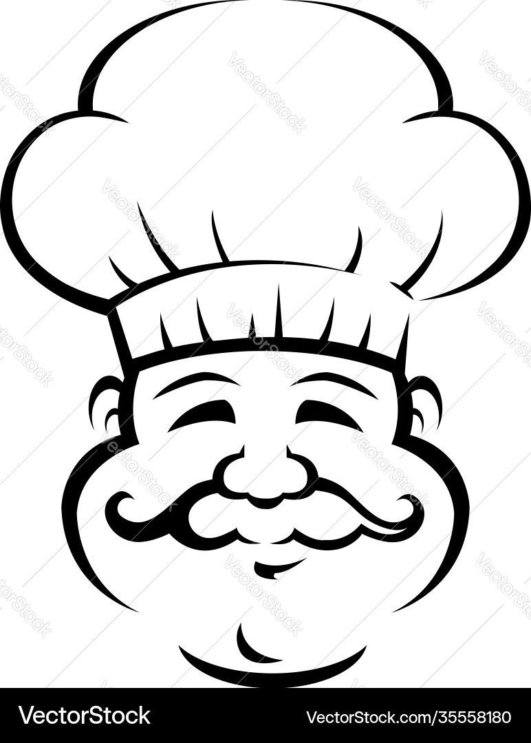 Professional chef outline Professional chef outline vector image