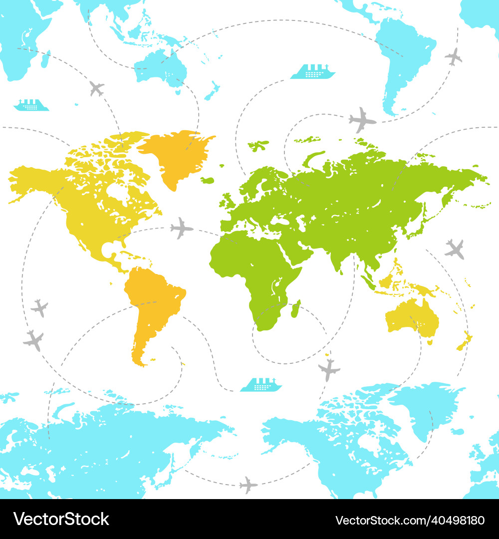 Seamless pattern of the map Seamless pattern of the map vector image