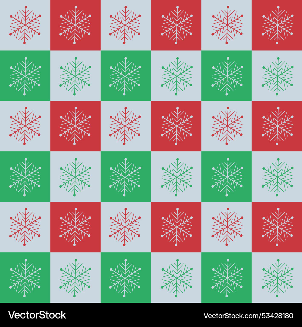 Snowflake Checkerboard Pattern vector image