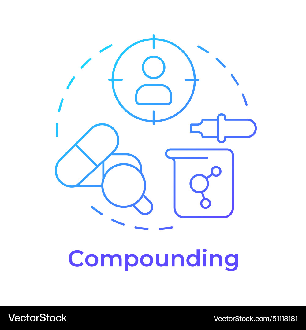 Compounding blue gradient concept icon Royalty Free Vector