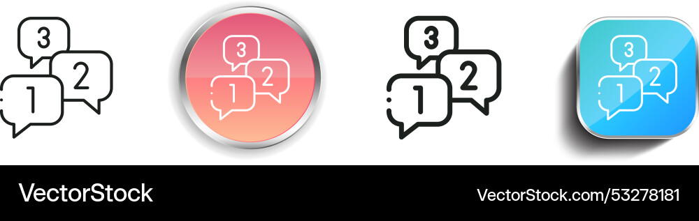 Countdown icon thin linear regular and button Vector Image