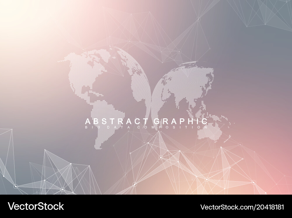 Global Network Data Visualization vector image