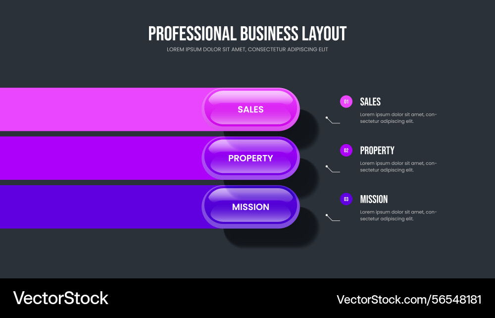 Modern growth three element diagram frame layout Modern growth three element diagram frame layout vector image