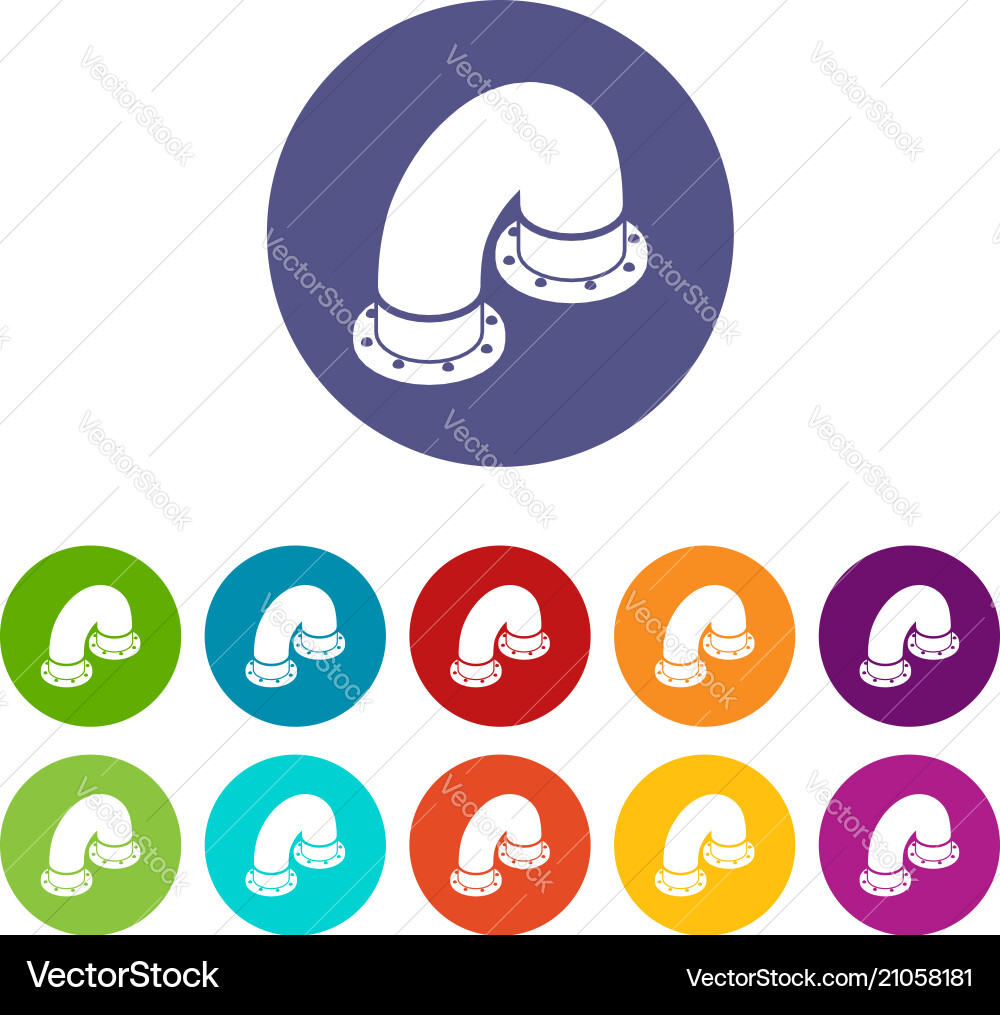 Pipe icons set color Vector Image