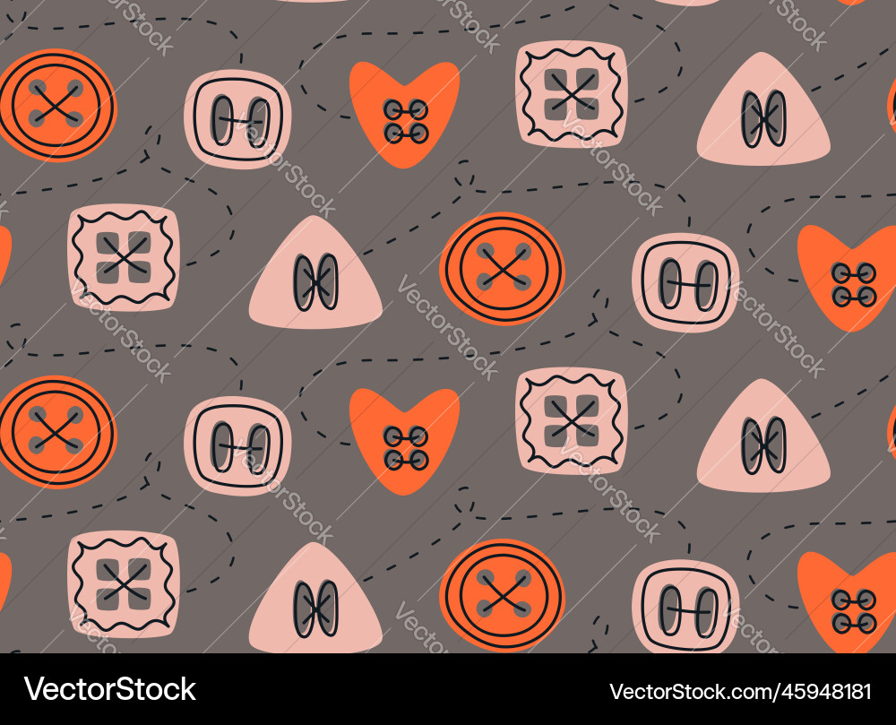 Seamless pattern with pink and orange buttons vector image