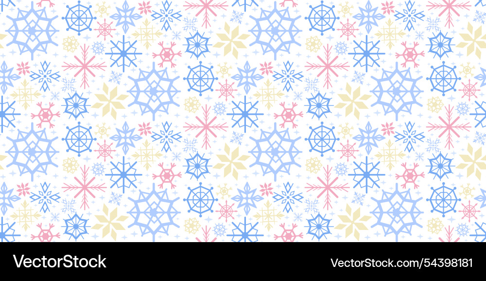Snowflakes seamless pattern repeating design Snowflakes seamless pattern repeating design Vector Image
