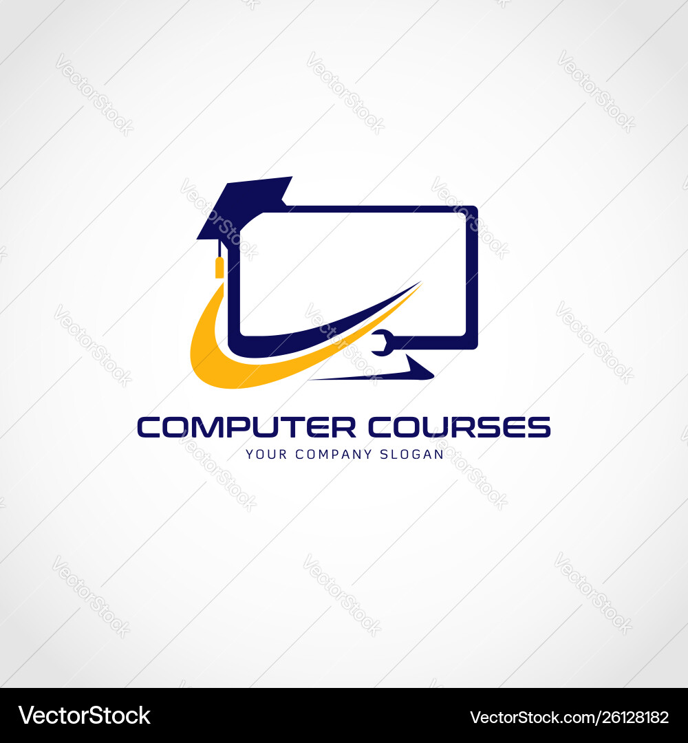 Computer Education Logo - Courses \u0026 Training – Royalty-Free Vector |  VectorStock, image size:1000x1080