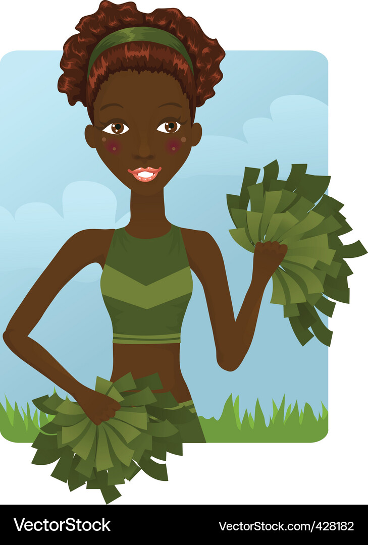 Energetic Cheerleader Girl Vector Image