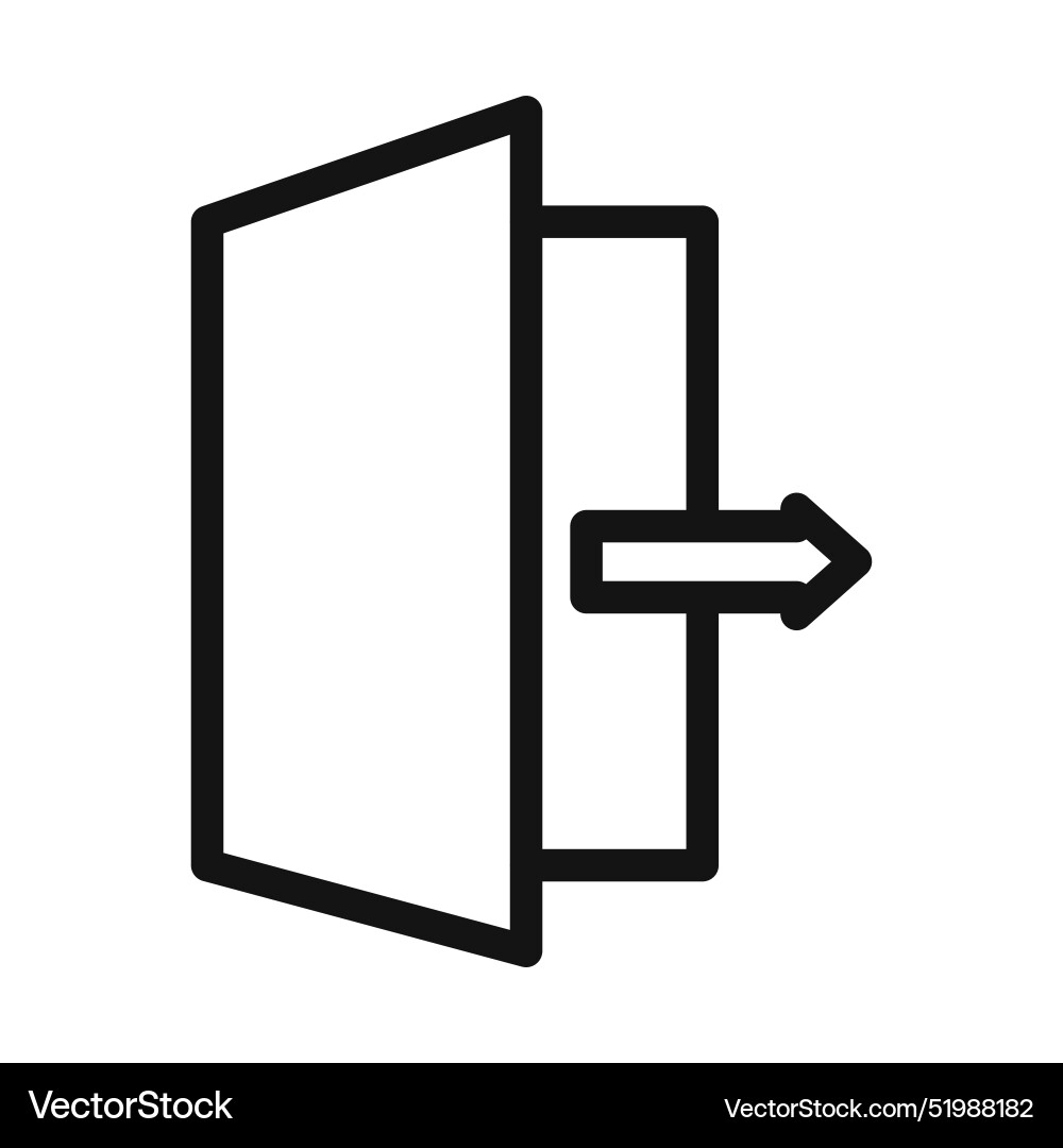 Exit icon mark in filled style vector image
