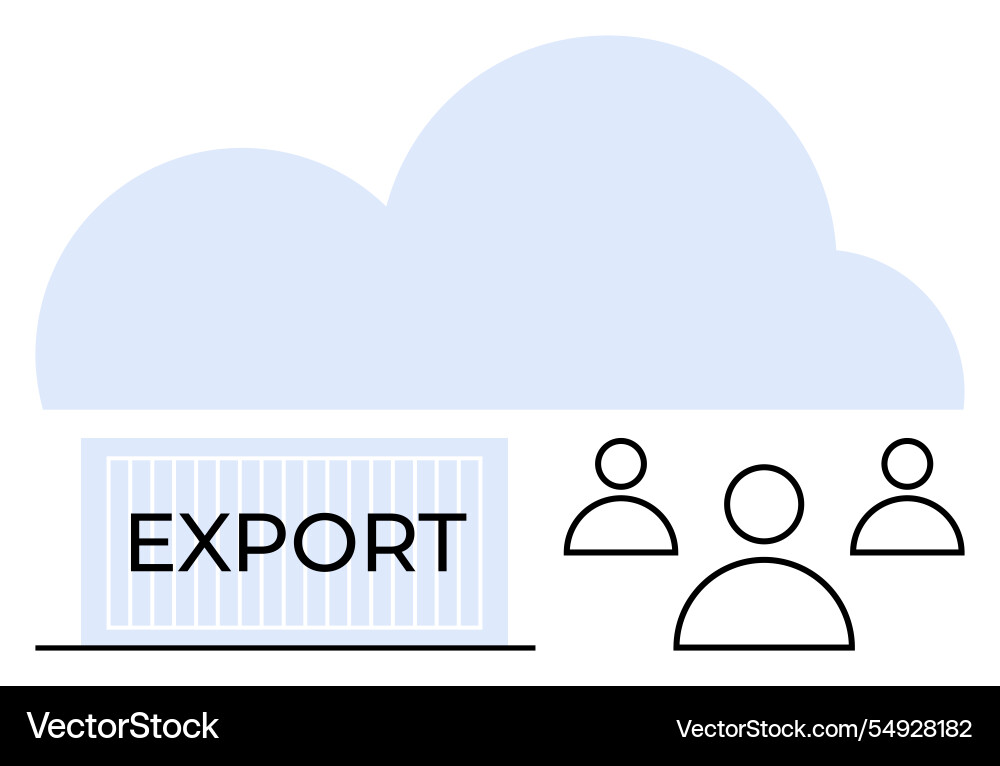 Export container with cloud storage and user Export container with cloud storage and user vector image