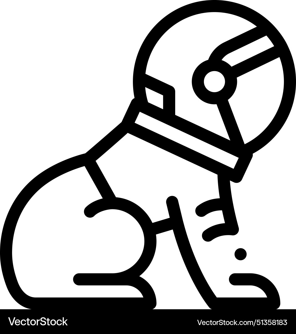 Astronaut icon thin linear style design isolated vector image