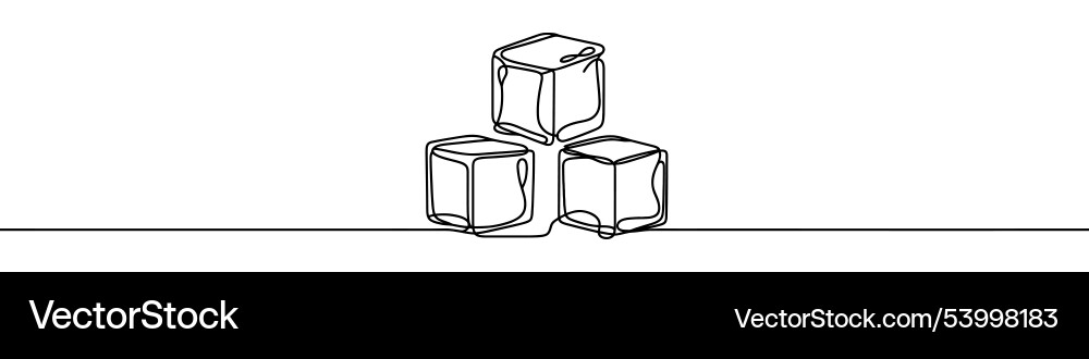 Continuous line drawing representing three ice Vector Image