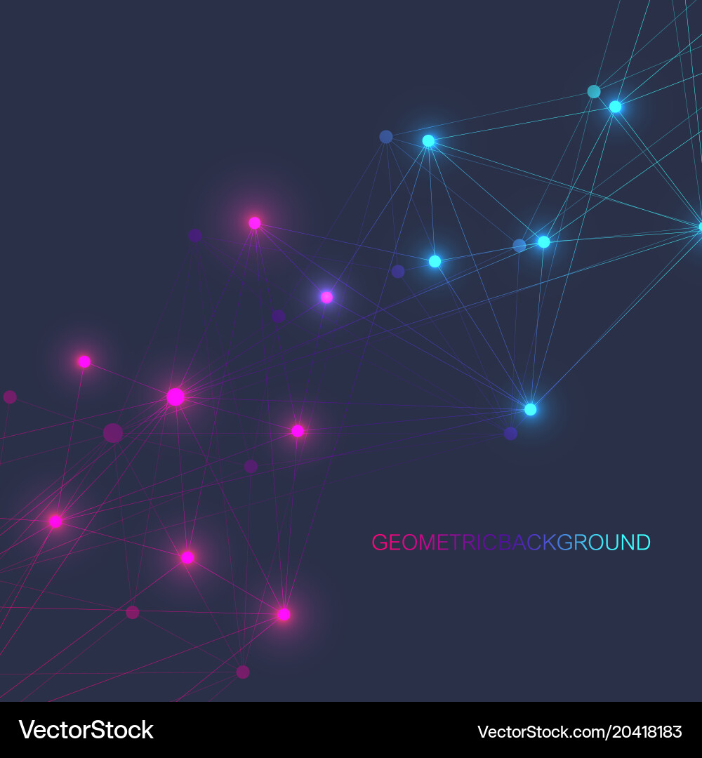 Geometric abstract with connected line Vector Image