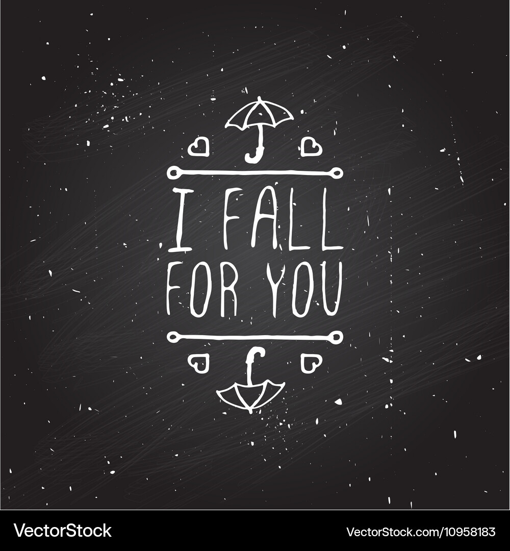 Handdrawn autumn element with text Vector Image
