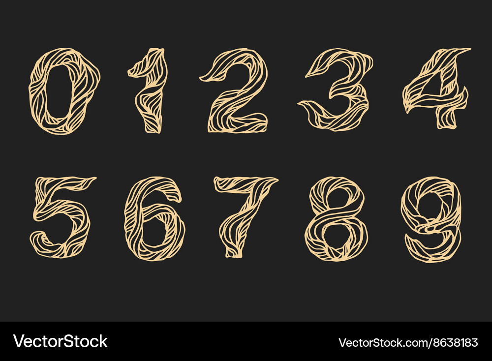 Handwritten linear font Vector Image