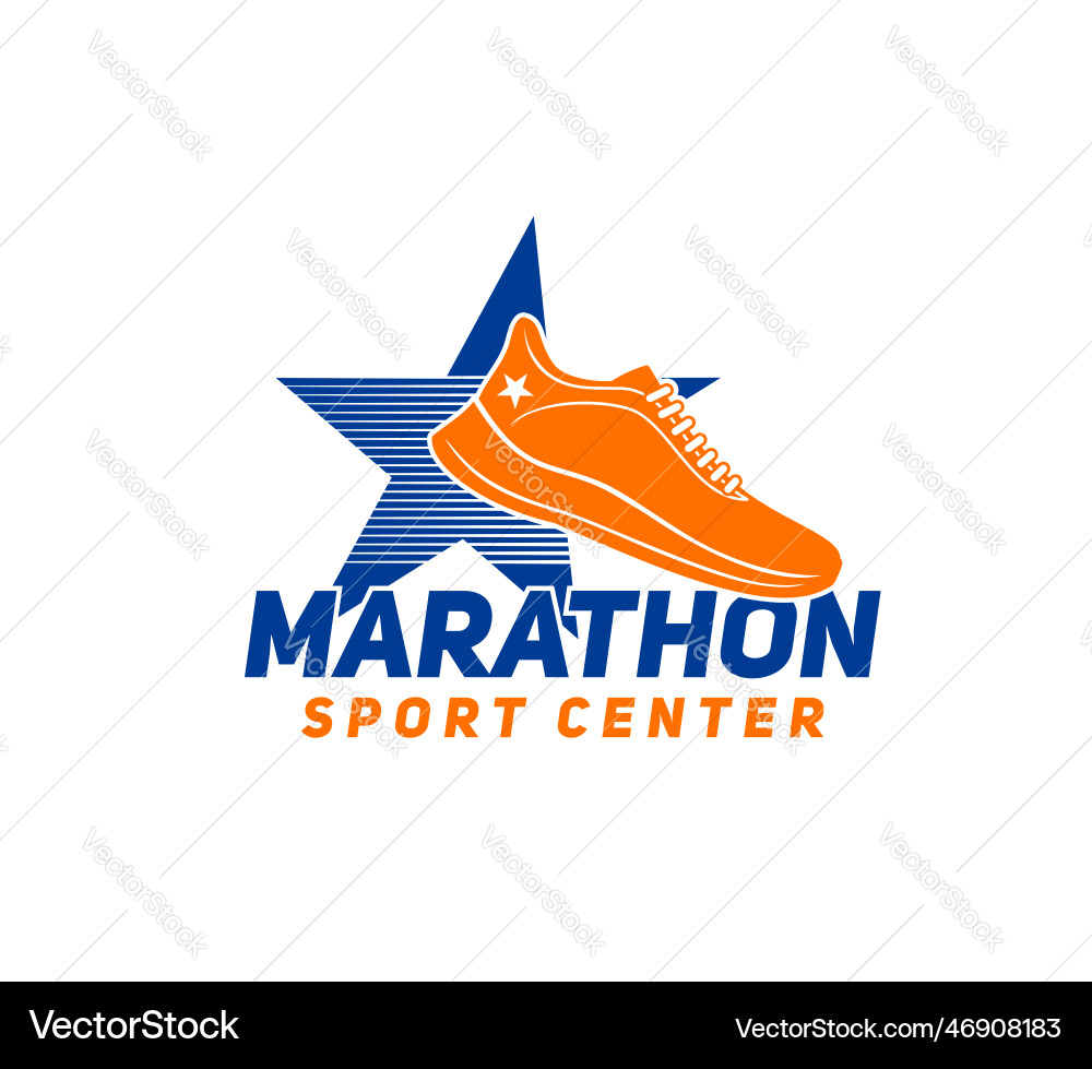 Marathon running sport center icon or symbol vector image