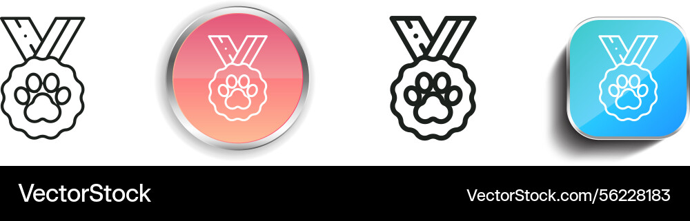 Medal icon thin linear regular and button style Vector Image