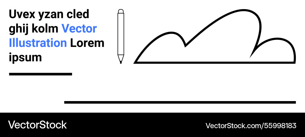 Minimalistic design with a pencil text elements Minimalistic design with a pencil text elements Vector Image