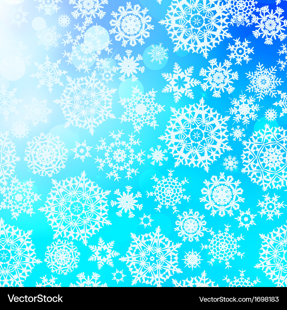 Snowflake Seamless Pattern - Winter Background Vector Image