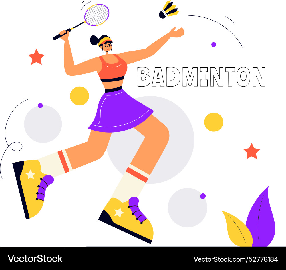 A badminton player with shuttle and racket A badminton player with shuttle and racket vector image