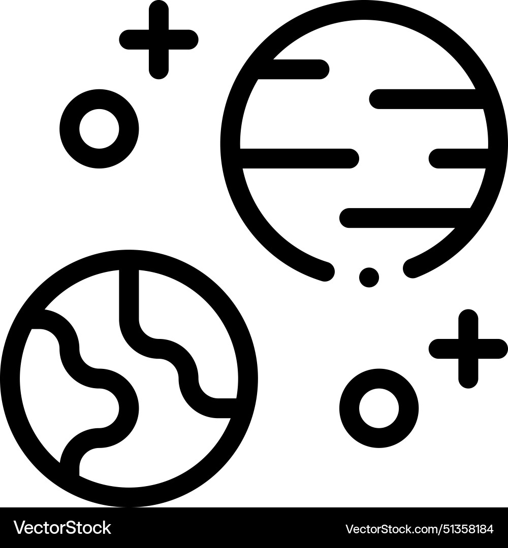 Astronomy icon thin linear style design isolated Astronomy icon thin linear style design isolated vector image